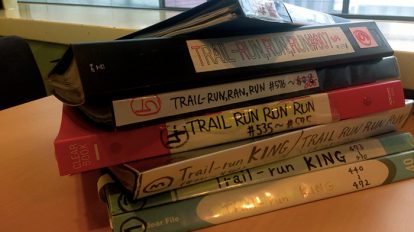 230回分の連載が詰め込まれたファイル。ここ11年の日本のトレランの歴史書でもあります。
