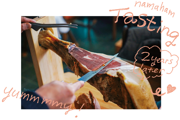 信州ポーク、大町黒豚、小谷野豚などいろんな産地のお肉で作った生ハムを食べ比べ。